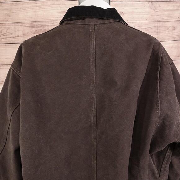 Carhartt Coat Mens 3XL Dark Brown Chore Blanket Lined Corduroy Collar C02 DKB - Picture 7 of 12